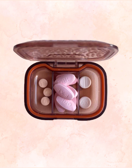 Pink Happy Face Pocket Pill Pot