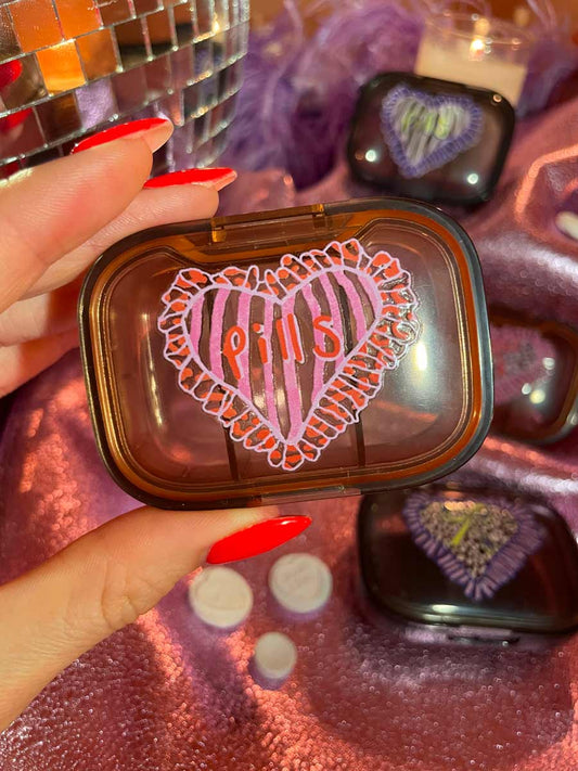 Pink Pills Heart Pocket Pill Pot