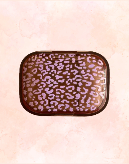 Lilac Leopard Print Pocket Pill Pot